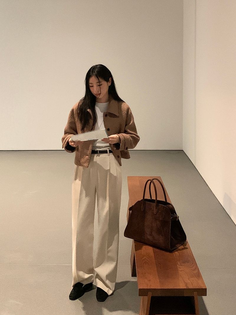 [MADE] [Wool Napping] Winter Warm Pintuck Wide Slacks