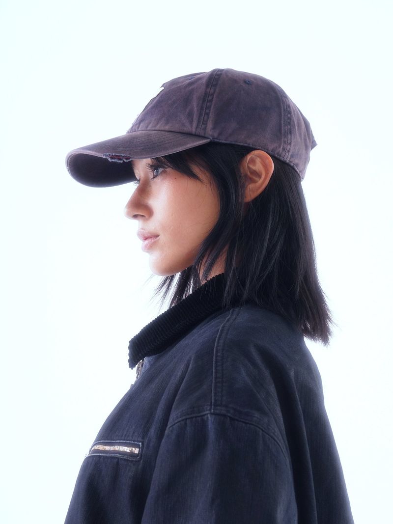 TWILL FADED RANDOM STITCH EMBROIDERY PATCH WASHED BALLCAP