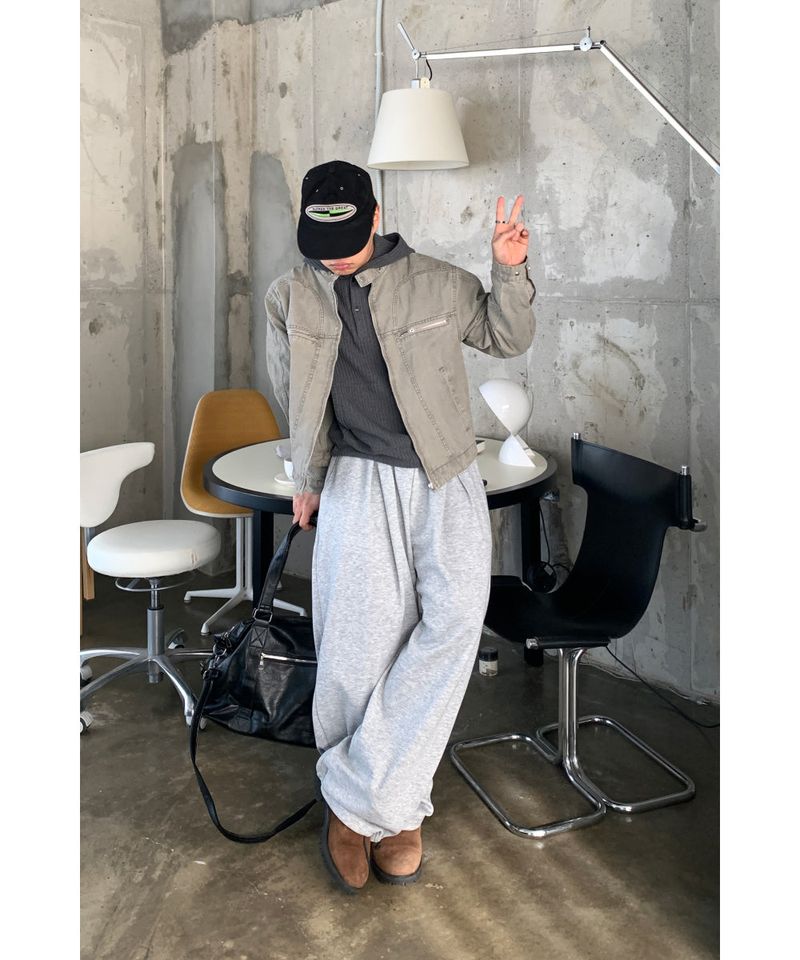 Henley neck crop hoodie