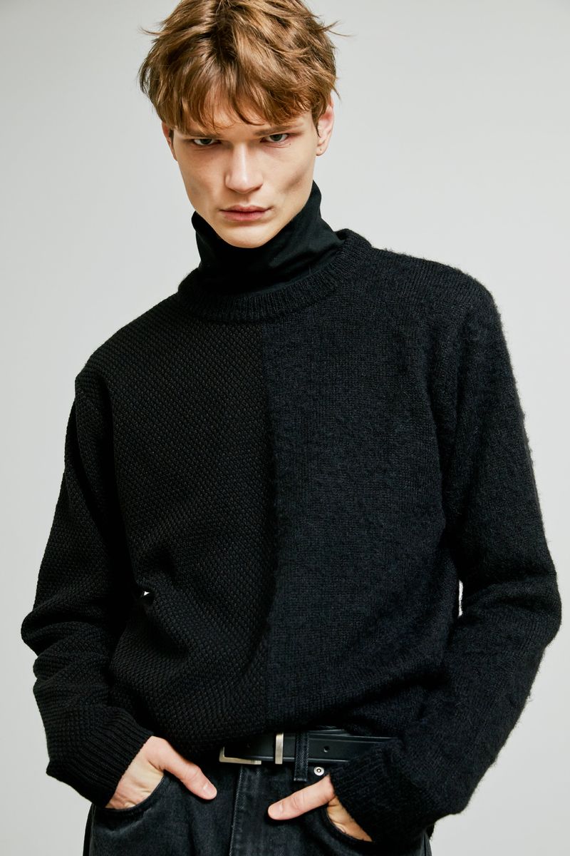 division mohair & soild knit black