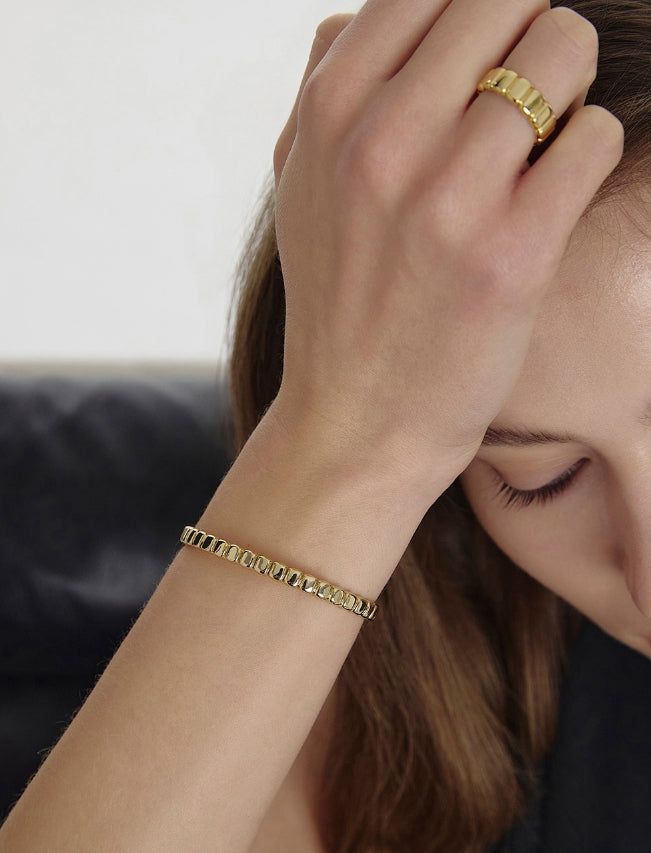 26SS★ [Premium Plating] Ice Block Cuff Bangle