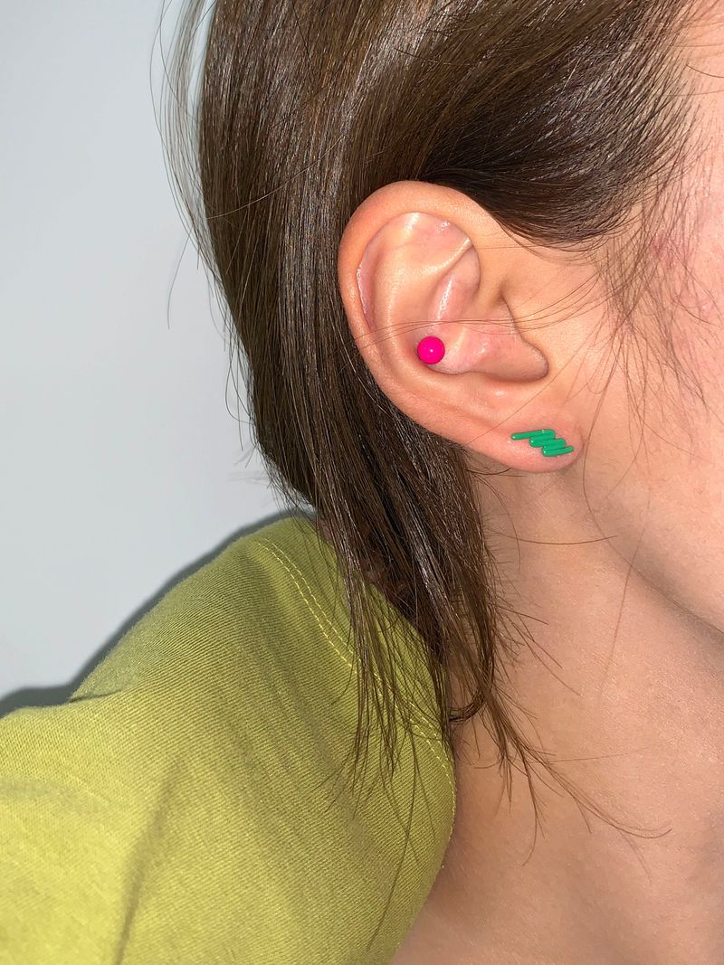 Rainbow doodle piercing (Hot pink)