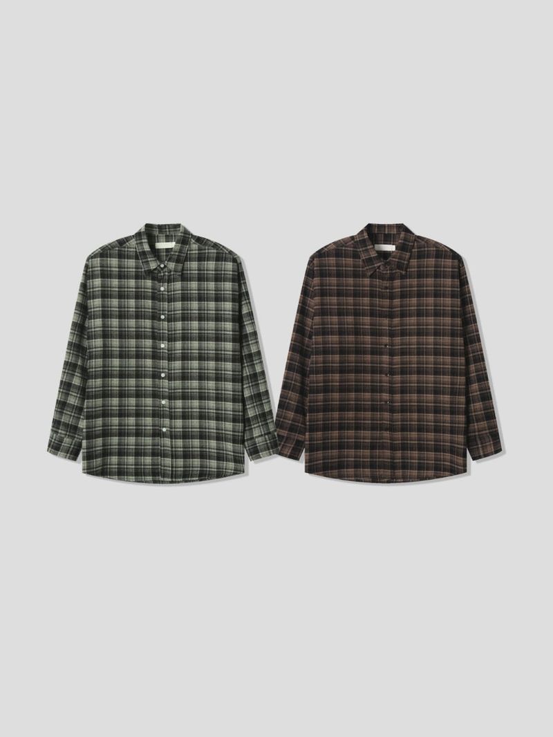 LMN Gleife Duffel Check Oversized Fit Shirt (2 colors)