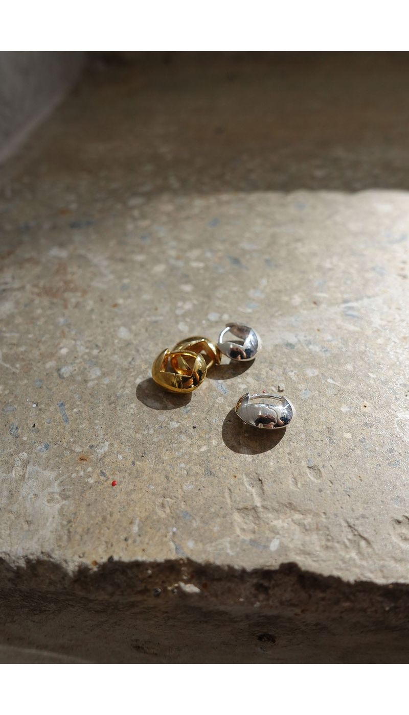silver almond earrings 