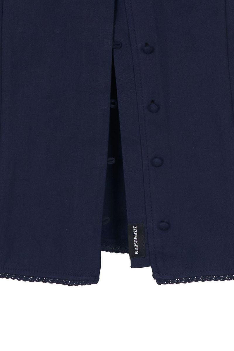 PUFF BUTTON BLOUSE (NAVY)