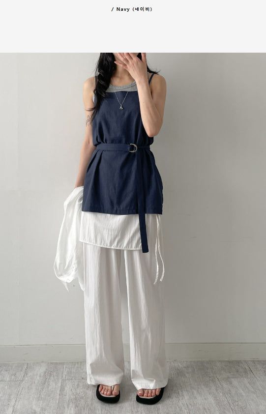 Linen Henkel Belted Bustier
