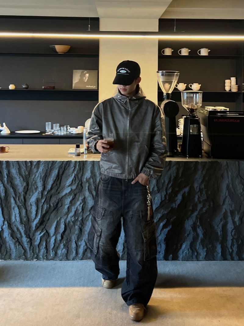 Smoky Washed Cargo Denim