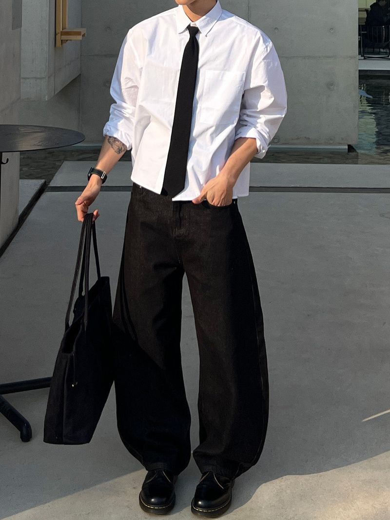 Minimal Crop Plain Shirt (4colors)