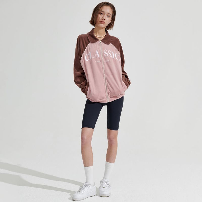 Classic velour Zip-up [Pink]