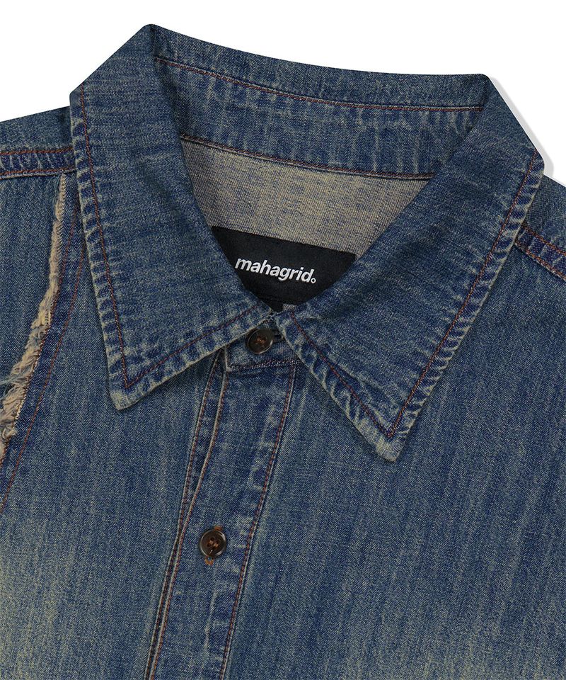 STAR RAW CUT DENIM SHIRT