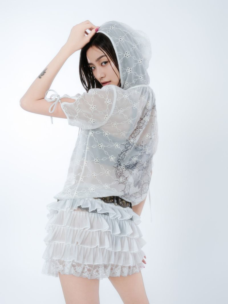 LACE HOODIE DRESS