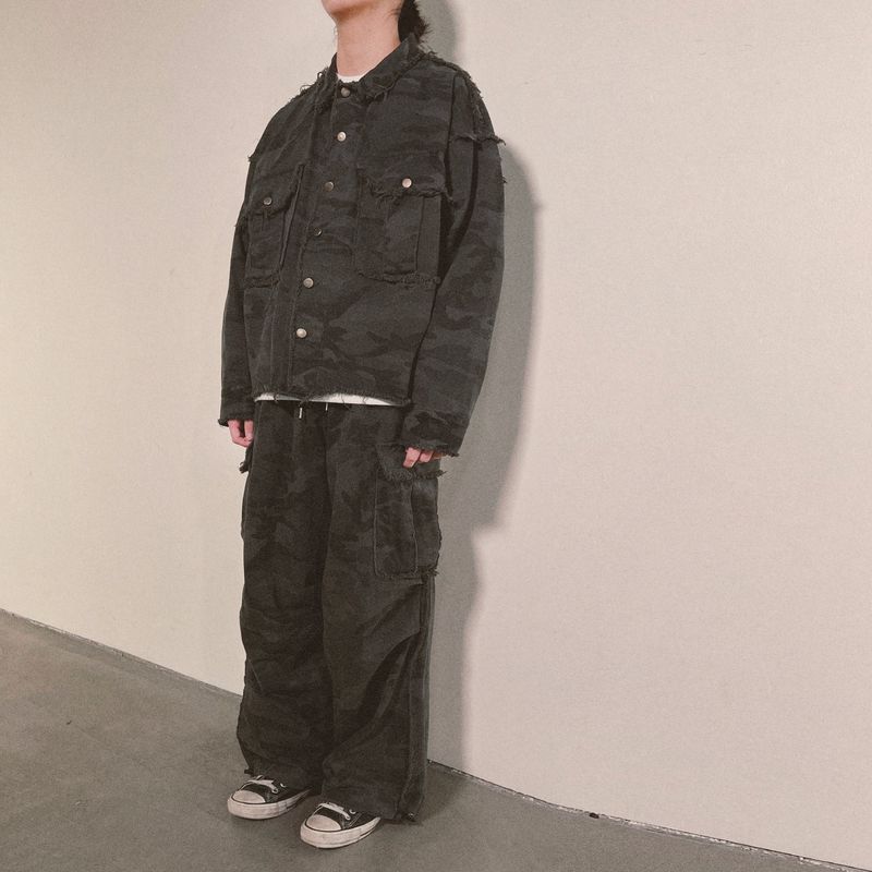 grunge camouflage cargo pants_charcoal