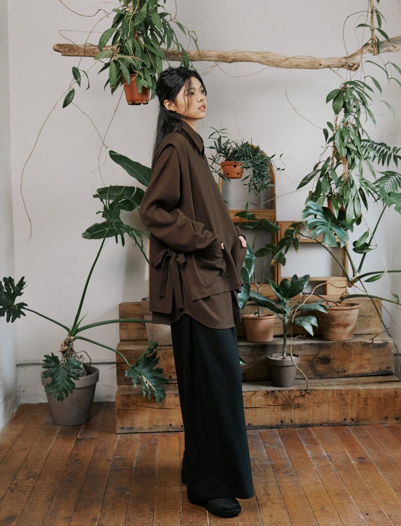 unisex shirts vest brown