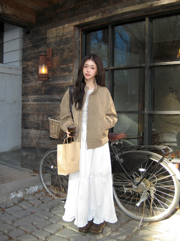 #VG Half Neck Suede Zip-up Jumper (3color)