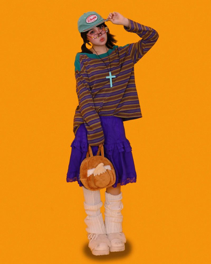 Aoi striped box long T (2color)