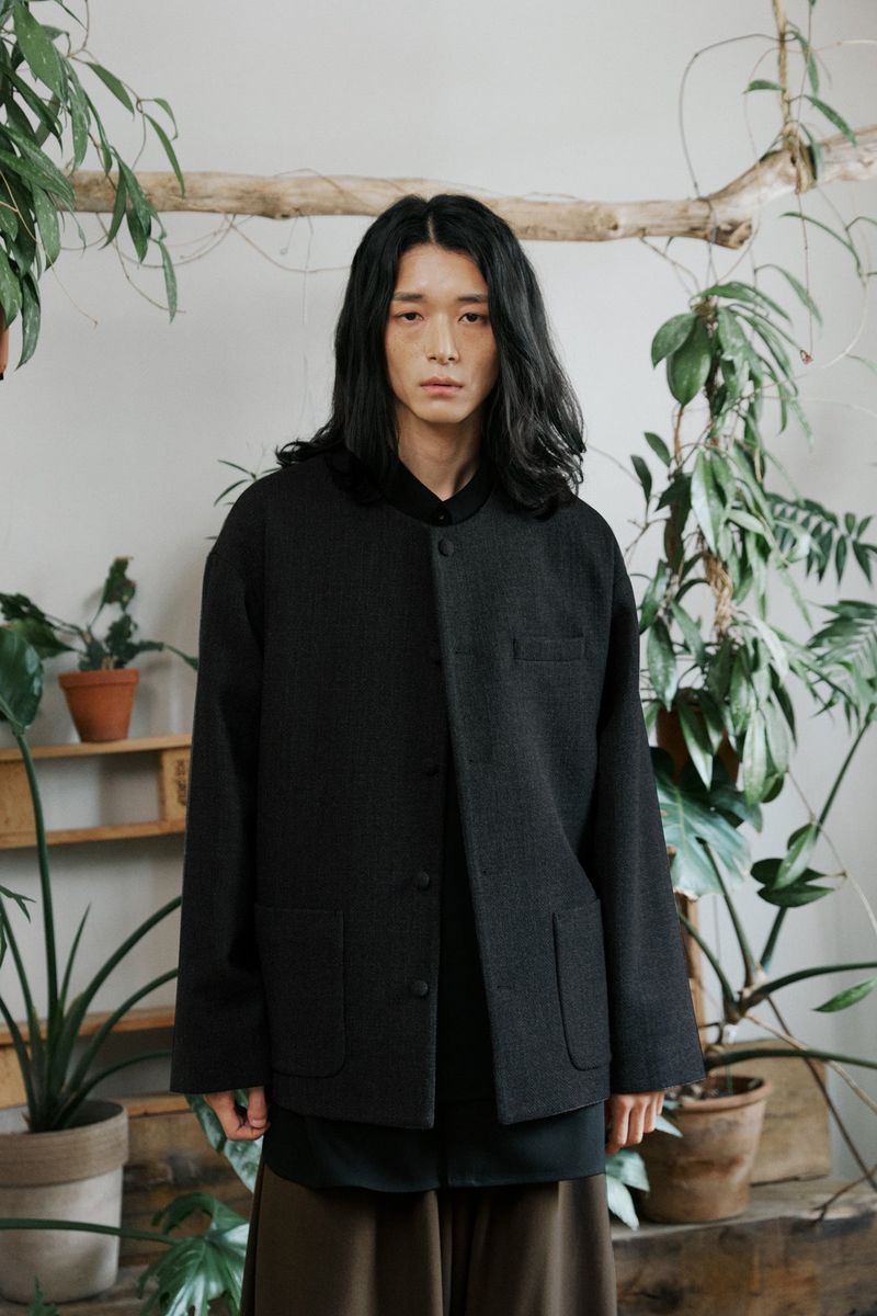 unisex tweed jacket charcoal
