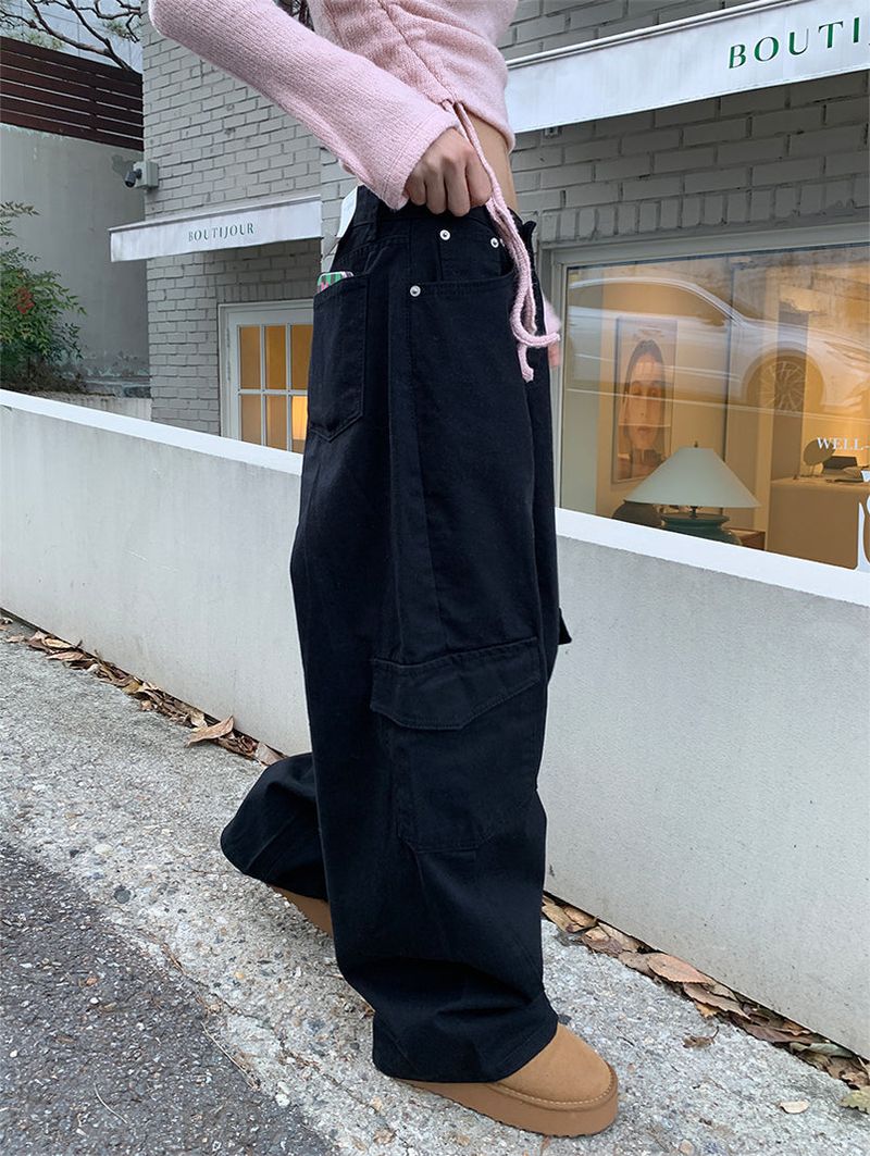 SLASH CARGO COTTON PANTS (2COLOR)