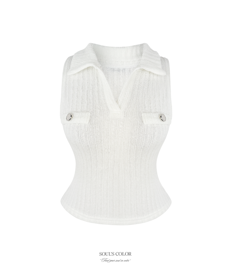 SOUL'S COLOR（ソウルズカラー）の「Hazel button sleeveless (2color)（Tops）」