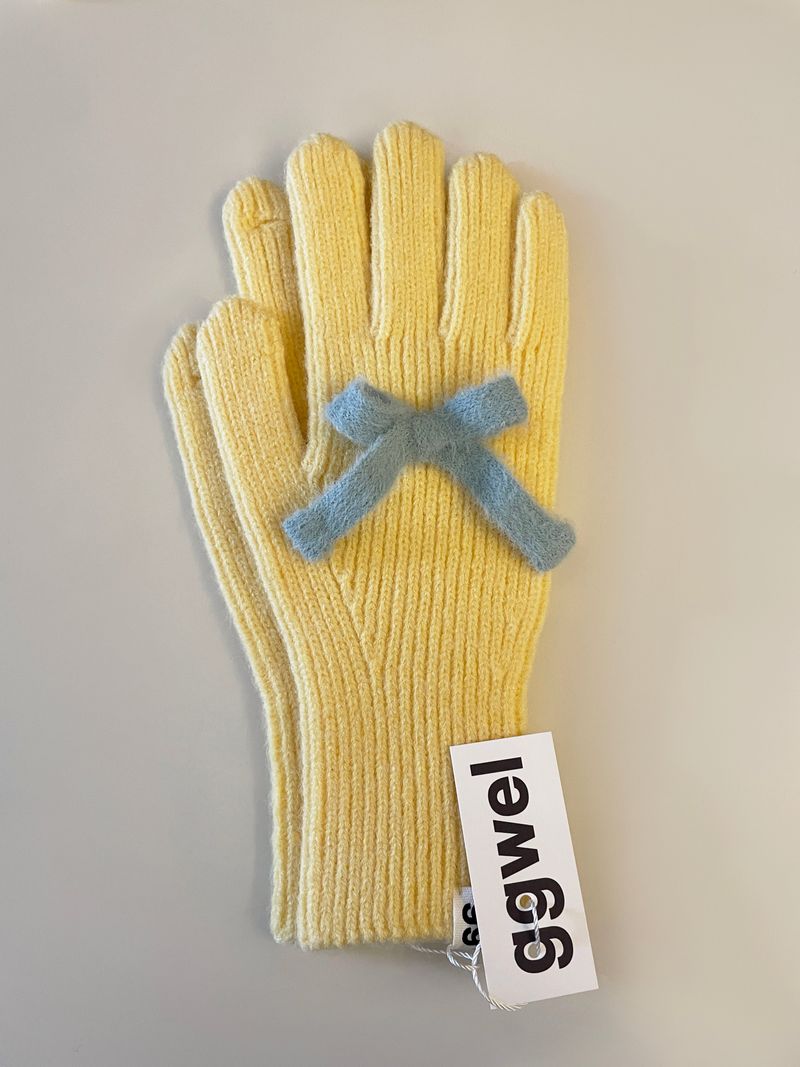 CUSTOM INITIAL KNIT RIBBON GLOVES