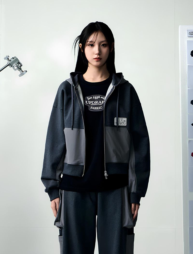UPDRAFT（アップドラフト）の「[UPDRAFT]NYLON MIXED COTTON ZIP-UP GREY（Jackets/Outerwear）」