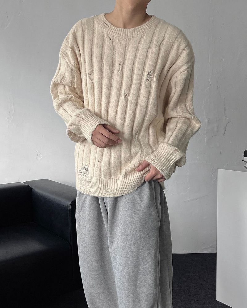MG Wool Blend Damage Knitwear (4 colors)