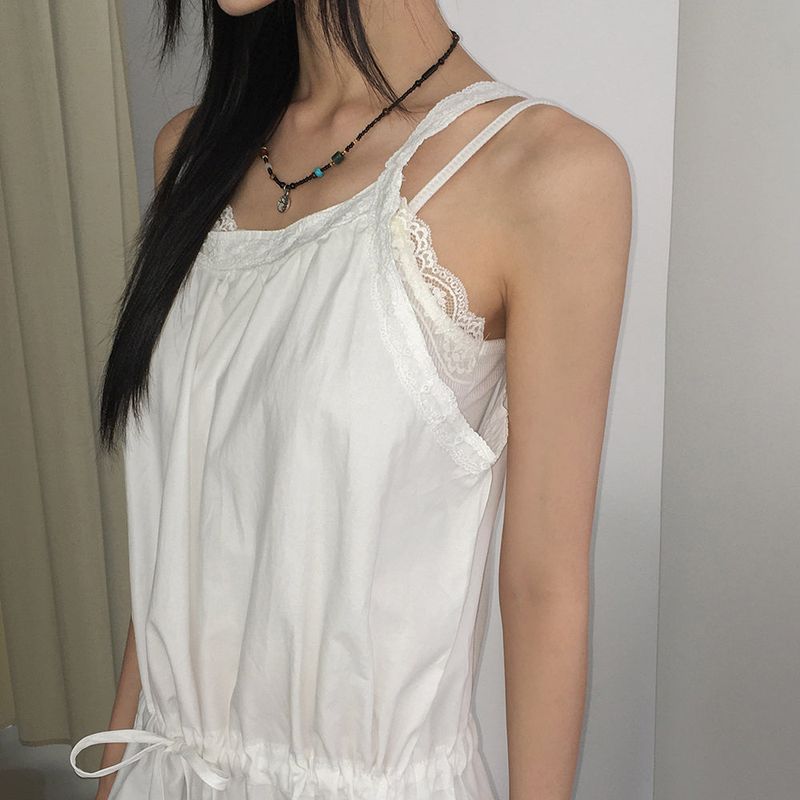 Asel Lace String Mini Sleeveless Dress