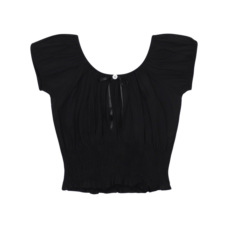 SMOCKED PUFF BLOUSE