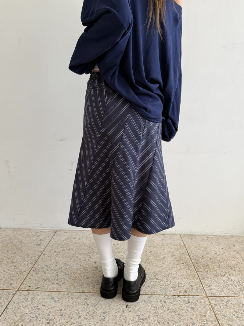 zigzag pattern midi skirt