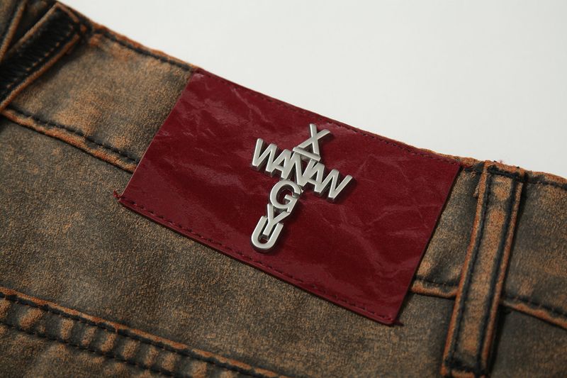 TIE SPRAYED BOOT CUT SUEDE PANTS