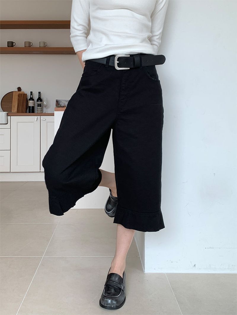 FRILL CAPRI PANTS (3C)