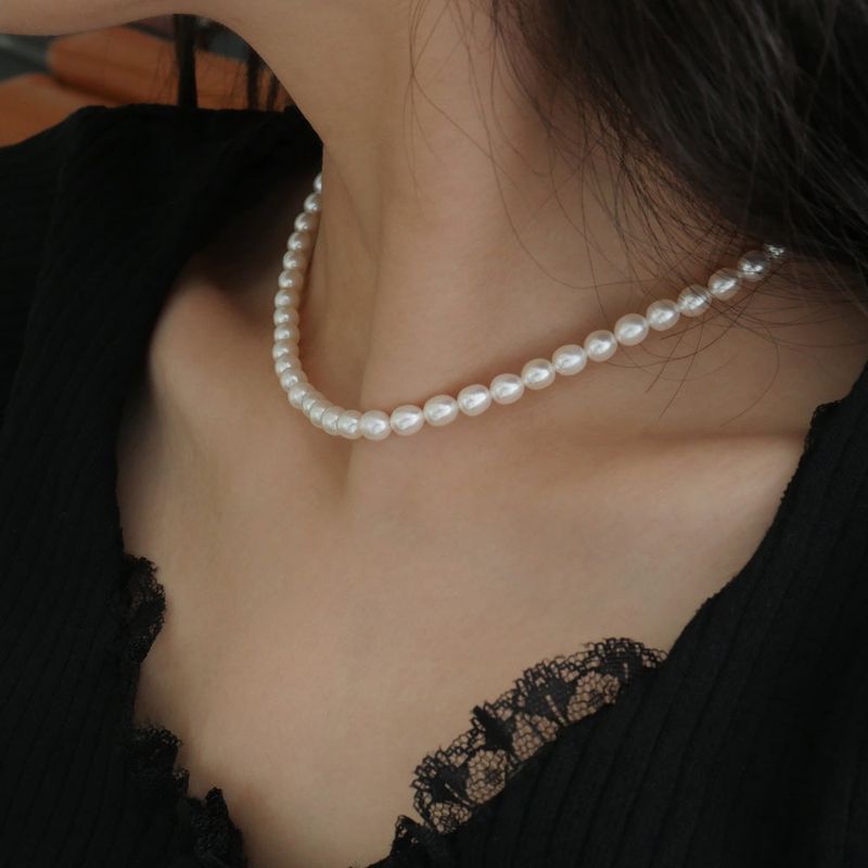 14K GOLD-FILLED RICE PEARL NECKLACE