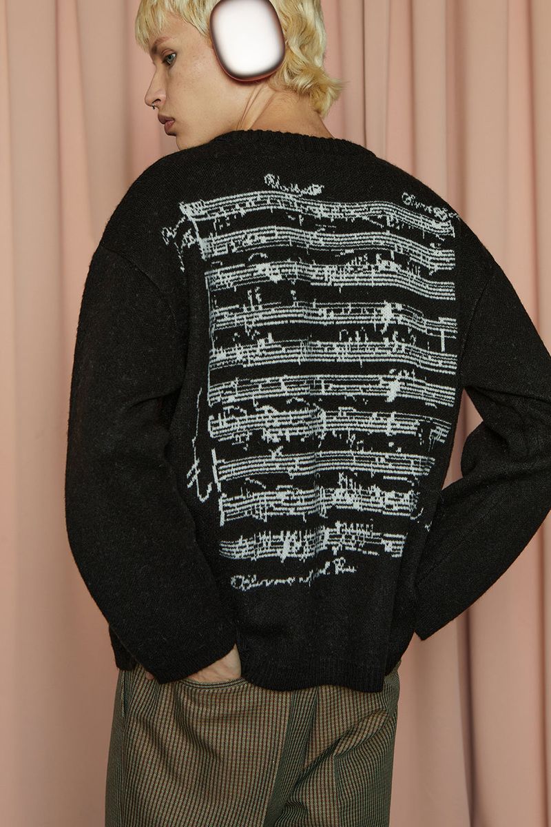 U SHEET MUSIC KNIT / BLACK