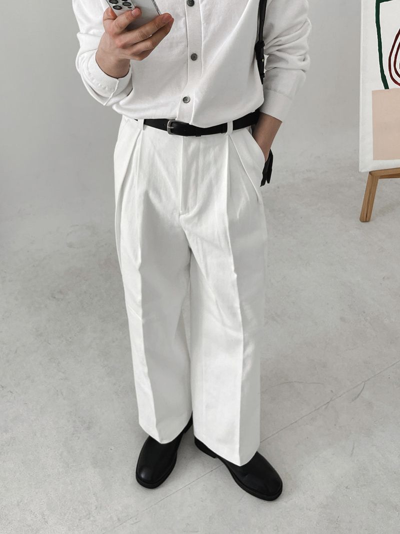 ASCLO Reverse Tuck Cotton Pants (4color)