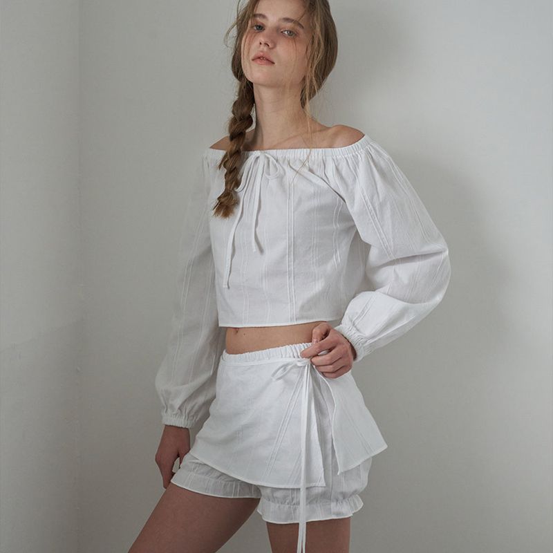 Mellow Ribbon Wrap Skirt_White