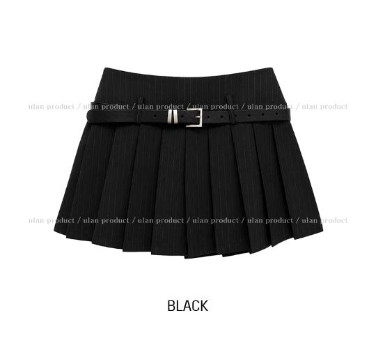 Noki Striped Pleated Mini Skirt
