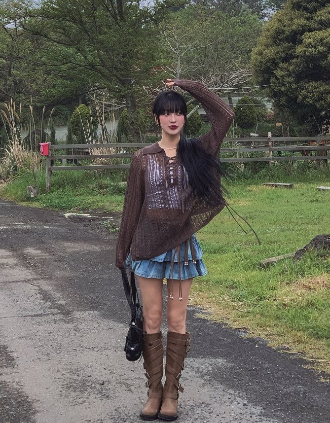 Bohemian Summer Eyelet Punching Knitwear