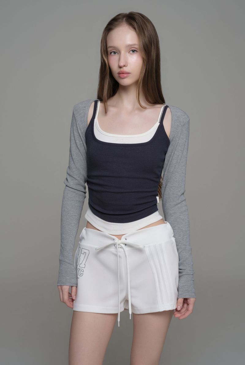 Doubles soft layered camisole top, Navy