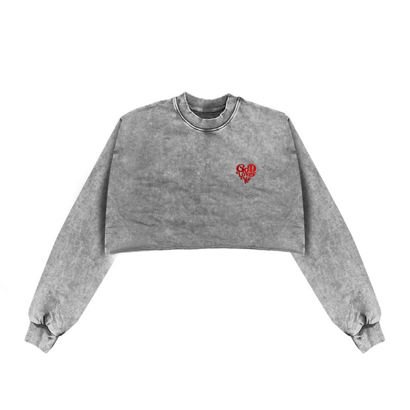 MAISONCASANOVA（メゾンカサノバ）の「God Loves You Cropped Vintage Sweat（Tops）」
