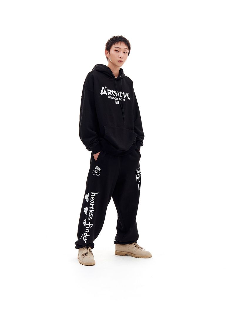 DOODLE SWEAT PANTS (BLACK)
