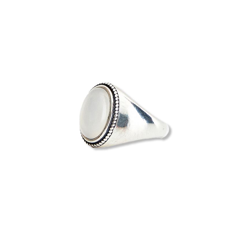 [925 SILVER] Cabotation Seal Ring