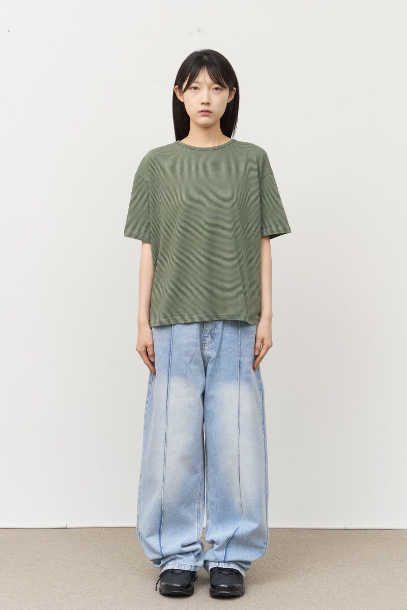 Debon Cropped Striped Top