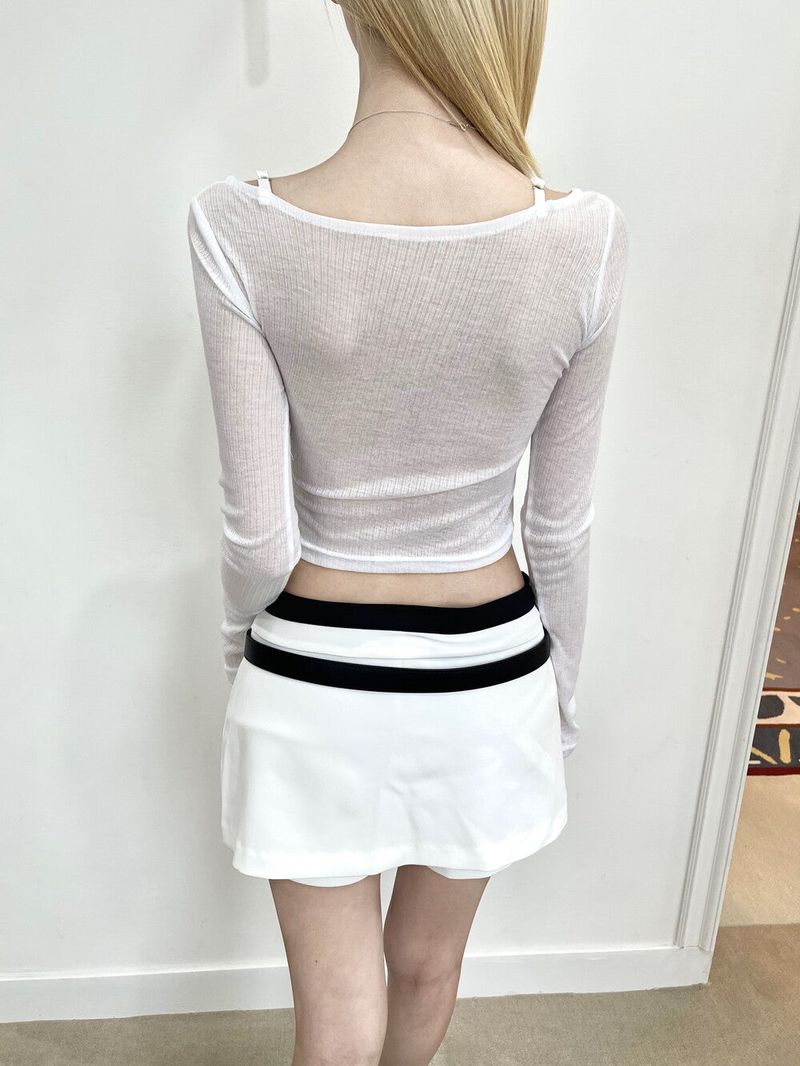 1303. Bralette layered button T (3color)