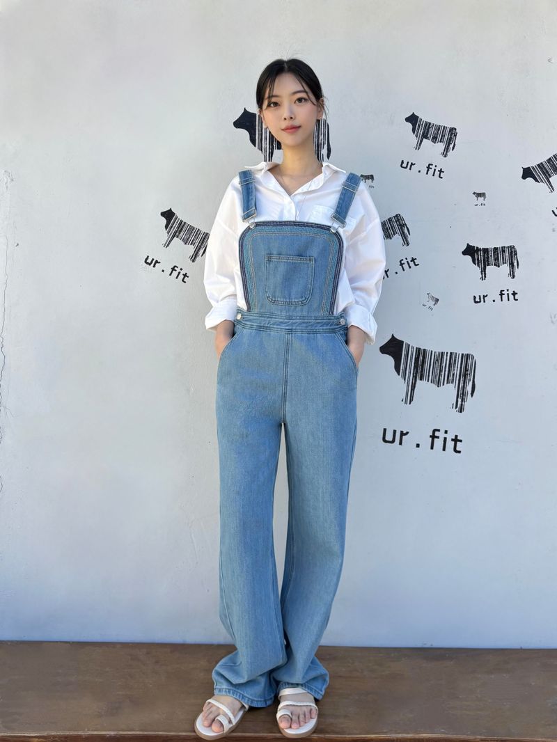 EMBROIDERY OVERALL DENIM PANTS code 25011