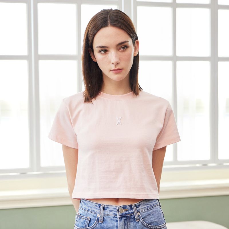 VA 3D Logo Crop T-Shirts / Pink