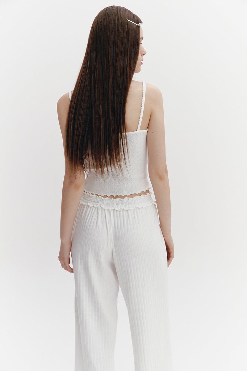 Wave Frill Pants Ivory