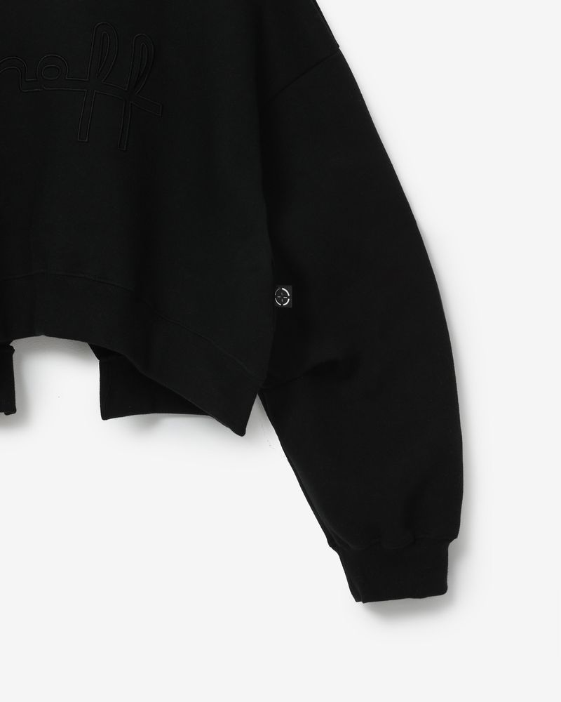 tone-on-tone rivet sweatshirts [ black ]