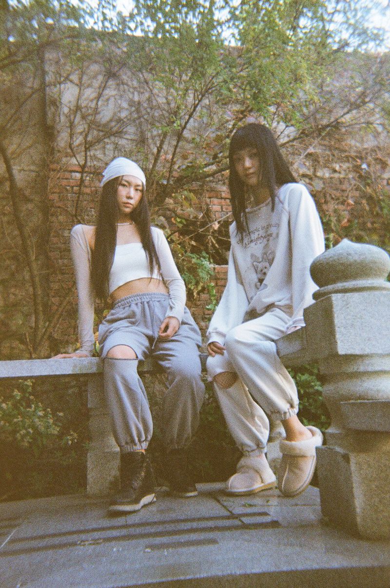 haku oriental sweat pants [warm gray]