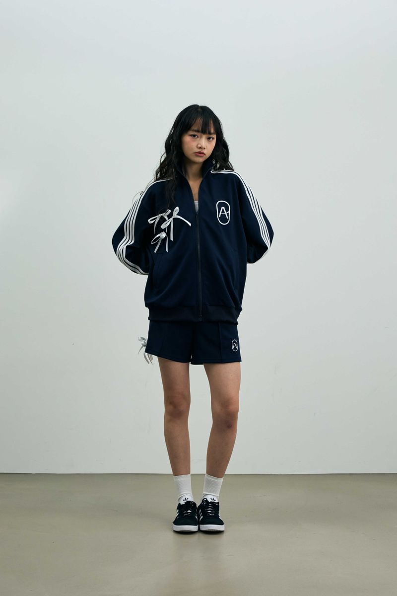 A RIBBON TRACK TOP / NAVY