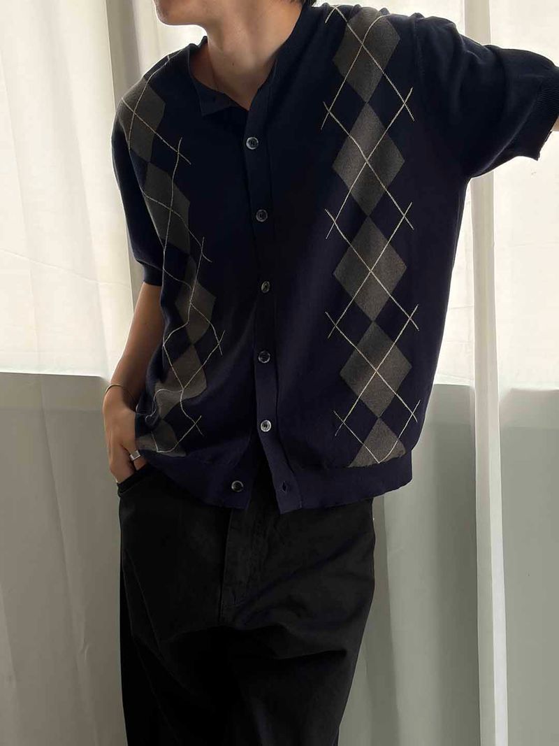 LAURANT（ロラン）の「Classic argyle cardigan(3color)（Tops）」
