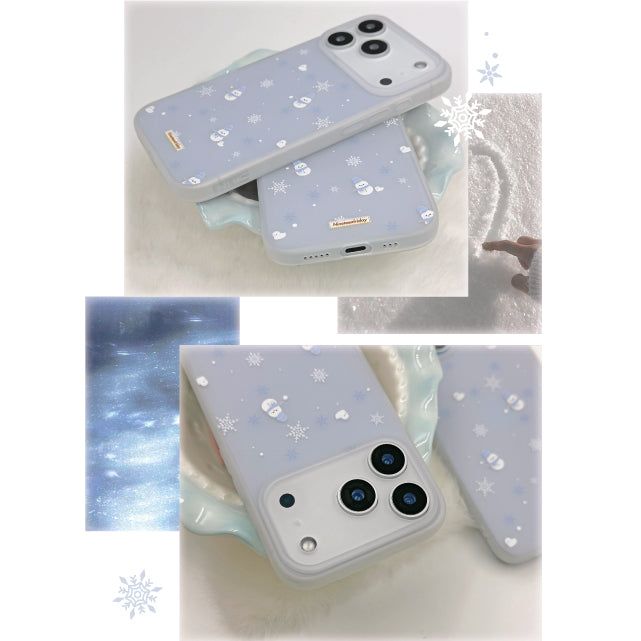 Winter Snowman Snowflake Matte iPhone Case